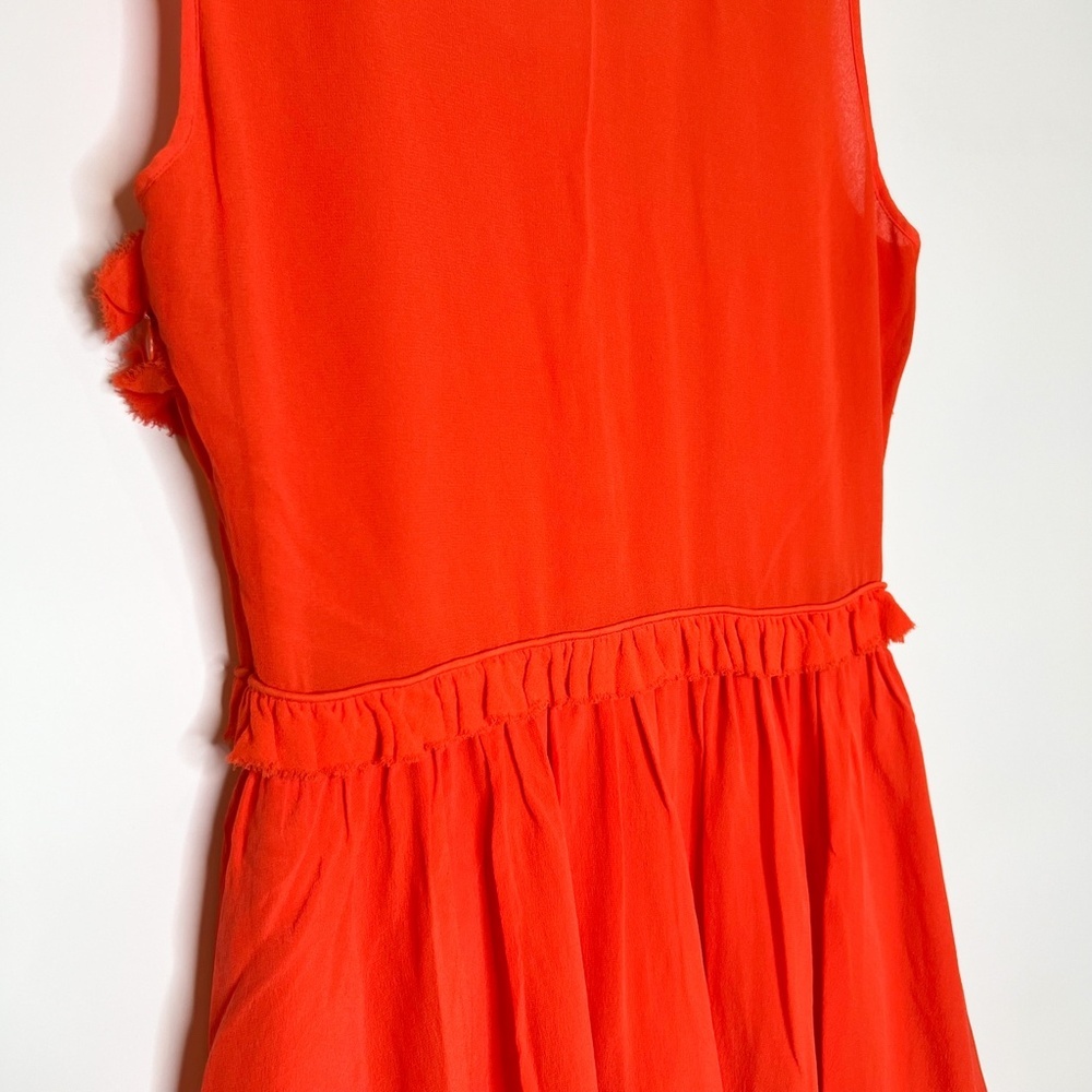 Reiss Dress 100% Silk Loulou Ruffle Dress Sleeveless - Picture 7 of 9